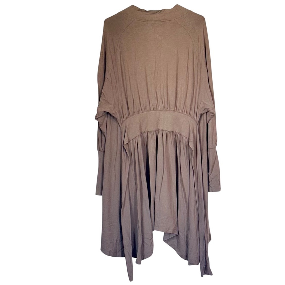 Boston Proper Taupe Asymmetrical Flowy Open Cardigan - Size: Medium - Picture 7 of 7